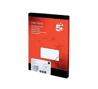 5 Star Inkjet Labels White 99.1 x 38.1 mm - 100 Sheets