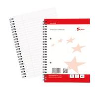5 Star office 942598 A5 Side Bound Ruled with Margin Wirebound Notebook - White (Pack of 10)