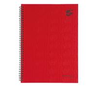 5 Star office Manuscript Wirebound Notebook 70gsm Ruled 160pp A4 Red (Pack of 5)