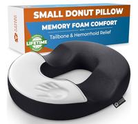 5 STARS UNITED Donut Pillow Hemorrhoid Tailbone Cushion - Large Cushion for Pain Relief - Coccyx, Prostate, Sciatica, Pelvic Floor, Pressure Sores, Pregnancy, Postpartum Recovery, Black
