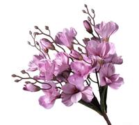 5-Stem Artificial Bouquet Combining Gladioli and Magnolia Visual Elements with 20 Flower Heads for Interior Accents (purple)