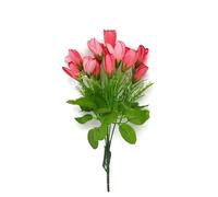 5 Stem Artificial Crocus & Blossom Spring Flower Bush x 34cm (Light Pink)