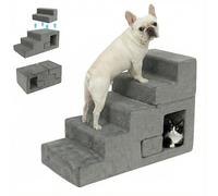 5-Step Dog Stairs for High Bed, 23” H Dog Steps for Bed, Pet Steps for Small Dogs and Cats with Non-Slip Washable Cover, Indoor, Grey