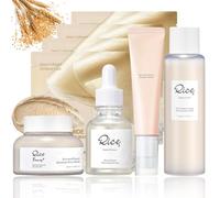 5-Step Korean Glass Skin Set - Rice & Honey Glow Mask, Arbutin Serum, Collagen Face Mask (×4), Ginseng Eye Serum & Hydrating Rice Milk Toner | Vegan, Anti-Oxidant Skincare Kit for Radiant Complexion