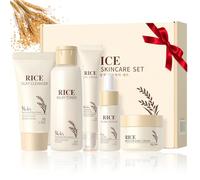 5-Step Korean Skincare Set,Glass Skin Care Gift Set,Rice Skin Care Sets & Kits-Rice Cleanser,Toner,Serum,Cream,Eye Cream,Facial Kit for Glowing Skin,Anti-Oxidant Skincare Kit for Radiant Complexion
