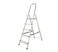 5 Step Ladder Aluminium Folding Step Ladder - With Anti-Slip Steps & Non-Slip Feet, Tool Tray, Household, Kitchen, Garage, Decorating, DIY - MAX 150kg - EN131 Approved