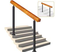 5-Step Outdoor Stair Railing - Solid Wood for 1-5 Steps, Ideal for Concrete or Wooden Stairs, Height: 95 cm (37.4 inches), Size: 110 cm (43 inches)