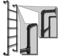 5-Step Wall-Mounted Ladder for Attic, Egress Windows, and Access - Five-Step Wall-Fixed Ladders for Easy Ascending and Descending - Metal 5-Rung Ladder for Bunk Beds and Roof or Basement Access