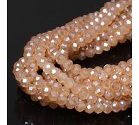 5 Strands 3mm 550PCS Champagne Color Crystal Beads, Song Xi Porcelain Jade Glass Beads for Jewelry Making, Gemstone for Necklace Earring, Arts and Crafts,DIY, and Craft Supplies