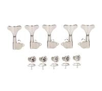 5 String 18:1 Sealed Bass Tuners Bass Guitar Tuning Keys Pegs Bass Tuning Machines Compatible with Ibanez/Yamaha Style Acoustic/Electric Bass Nickel 3R/2L