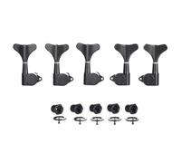 5 String 18:1 Sealed Bass Tuners Bass Guitar Tuning Keys Pegs Bass Tuning Machines Compatible with Ibanez/Yamaha Style Acoustic/Electric Bass Black 3R/2L