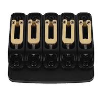 5 String Bass Bridge, Black Metal Bass Guitar Bridge with High Strength and Excellent Conductivity, CNC Machined String Crossing Design for 5 String Bass Guitars