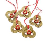 5 String Chinese Fortune coin - Chinese Feng Shui coin With Red String, Chinese coin For Luck, Chinese Lucky coin, Chinese Good Luck Coin, Blessings For Family And Friends