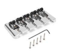 5 String Electric Bass Bridge - Adjustable Height and Tone Saddle Quick Release System for Easy String Change and Body Through Design, Includes Screws and Wrench for Precise Setu