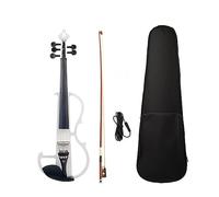 5 String Electric Violin Practice Violino Electric Fiddle 4/4 Size With Bow Bridge Strings Case (Color : White 5 String)