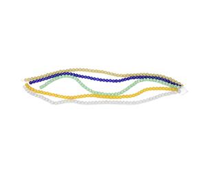 5 String Natural Stone Bead Kit for Jewelry Making, DIY Bracelet Necklace Craft Beads, Elegant Delicate 8mm Stone Beads in Orange Light Green Royal Blue Champagne White