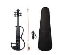 5 Strings Electric Violin 4/4 Size Mute Violin Ebony Accessories 4/4 Brazilwood Bow Fiddle Bridge Carry Protecting Case (Color : Bk)