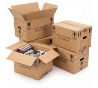 5 Strong Extra Large & 5 Large Strong Cardboard Storage Packing Boxes Combo | With Carry Handles Room List Moving House Kit 53cm x 53cm x 41cm & 47cm x 31.5cm x 25cm Box Pack