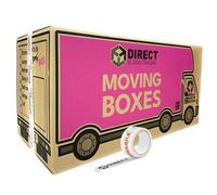 5 Strong Extra Long Large Cardboard Storage Packing Moving House Boxes Double Walled with Room List 66 Metre Fragile Tape 76cm x 36.5cm x 38cm