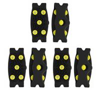 5-Stud Anti-Slip Climbing Crampons 5 Teeth Shoes Ice Cleats Climbing Crampons Anti-Slip Winter Claws Unisex Mountaineering Walking Hiking Accessories for Ice & Snow(3Pairs Black Yellow)