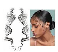 5 Styles Hairline Tattoo Stickers, Baby Hair Edge Temporary Curly Hair, Waterproof Lasting Temporary Edges Bangs Tattoo Sticker