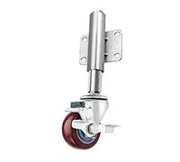 5" Swivel Gate Wheel Caster - Heavy Duty Retractable Nylon Wheel, 220lbs Load Capacity, No Noise, Side Brake, Perfect for Home Use & Flat Surfaces - 1 Piece