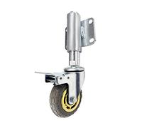 5" Swivel Gate Wheel Caster, Heavy Duty Retractable with 220lbs Load Capacity, Shock Absorbing, Noise-Free Nylon, Side Brake for Home Use - 1 Piece