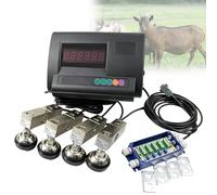 5 T Livestock Load Cell Scale Kit, 11000LBS High Precision Digital Indicator Floor Weighing Set with 4 Waterproof Load Cells & Junction Box for Large Animals, Cattle, Cows, Pigs, Sheep