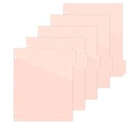 5 Tab Dividers for 3 Ring Binder with Pockets, Binder Dividers with Pockets Durable Plastic Binders Organizer Letter Size 5-Tab Index Divider with 3 Holes Punched for School Office Supplies