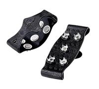 5 Teeth Ice Cleats, 2 Pieces Anti-Slip Adjustable Crampons, 6x3 Inches Boots Anti-Skid Crampons with Durable Feature, Winter Footwear, Crampon with Sturdy Build, Ice Cleats for Men Women and Outdoor