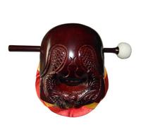5" Temple Block Zen Drum Buddhism Muyu Buddhist Annatto Wooden Fish