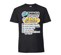5 Things You Should Know About My Uncle Best Uncle for Uncle Father's Day Birthday Idea Unique Black Colour Men Short Sleeve Soft Touch Cotton T-Shirt. (3XL)