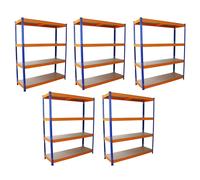Monster Racking S-RAX 5 x Metal Shelving Heavy Duty Racking