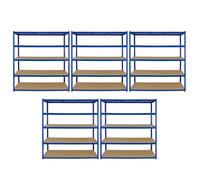 5 Tier 160cm Garage Storage Shed Shelving Metal Unit T-RAX 60cm Deep | Bay