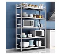 5 Tier 304 Stainless Steel Kitchen Shelf Multi Functal Narrow Sto Rack Adjustable Corner Shelving Unit for Ga Office & Boohelves (60x40x180cm)