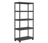 (5 Tier) 5 or 4 Tier Plastic Shelf Shelving Shelves Rack Racking Home Storage Unit Black