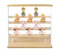 5 Tier Acrylic Display Case with Warm LED Light,Display Case Display Box Display Stand with Door ,Step and Base,Showcase Dustproof Organizer Box for Collectible Mini Action Figure,32*32*32.2cm,Clear