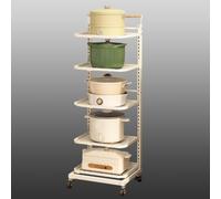 5-Tier Adjustable Kitchen Pan Shelf - Space-Saving Pot and Plate Rack for White Cupboards Pan Protectors Ideal Kitchen Storage Solution