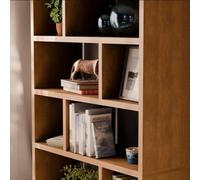 5-Tier Asymmetrical Bookshelf With 10 Compartments Brown - Sweeek