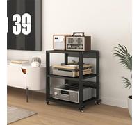 5-Tier Audio/Video Media Stand with Mobile Wheels - Multifunctional Component Cabinet for DVD/CD Players, Amplifier Rack, Stereo Tower - Home Office Storage Shelf (3-Tier 55x50x69.5cm)