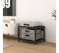 5-Tier Audio/Video Media Stand with Wheels - Multifunctional Stereo Rack for Home & Office, Amplifier & DVD/CD Player Storage, Open Design, 55x50x40cm