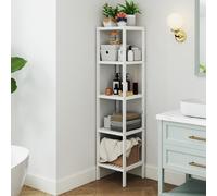 5-Tier Bamboo Bathroom Shelf, Freestanding Narrow Shelf Unit, Multifunctional Storage Shelf, Corner Shelf, for Kitchen, Living Room