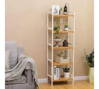 5 Tier Bamboo Rack for Bathroom Kitchen or Bedroom Use SONGMICS Natural One Size