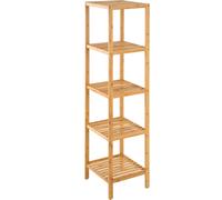 5 TIER BAMBOO WOODEN KITCHEN BATH BATHROOM SHELF RACK ORGANISER UNIT STORAGE