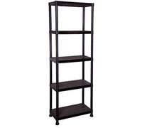 5 Tier Black Plastic Storage Organiser Shelving Unit Garage Home Pantry Tools Paint Stationary Parts Racking Shelf Shelves