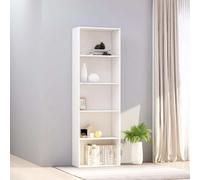 5-Tier Book Cabinet White 60x30x189 cm Engineered Wood