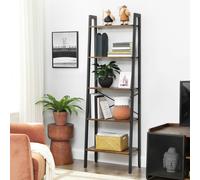 5-Tier Bookcase Book Shelf Storage Ladder Stand Shelf Display Wall Unit LLS45X
