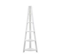 5 Tier Bookcase Corner Ladder Open Wall Unit Shelving Organiser Living White