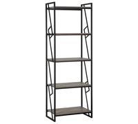Beliani 5 Tier Bookcase FORRES 184 cm Brown/ Black, Brown