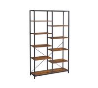 5-Tier Bookcase, Rustic Brown+black